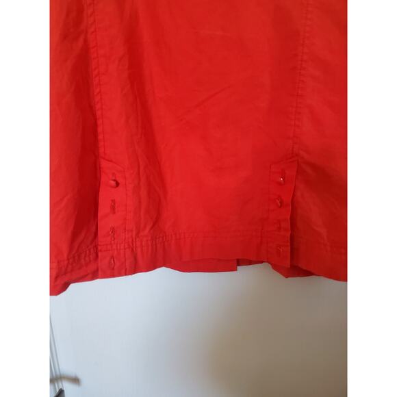BB Dakota Lightweight Orange-Red Cotton Belted Pockets Jacket Dress, Size Large - Picture 14 of 15